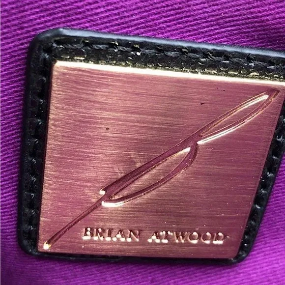 Brian Atwood Gorgeous Vintage Black Leather Evening Clutch Purse Bag ❤️❤️ - Picture 8 of 11